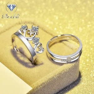 heart shape silver ring  Zirconia Open Couple Ladies Concave Ring  Latest Wedding  engagement Ring Designs