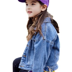 High quality boutique denim jean jacket for girls with  kids jackets top design for 2019