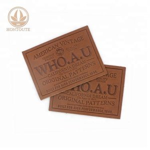 High Quality Customized Clothing Jeans Leather Patch Denim Labels