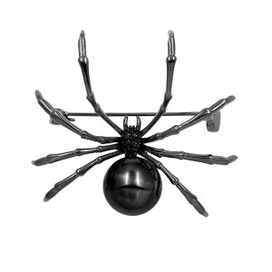 High Quality White Gold or Gun Black Color Shell Pearl and Cubic Zirconia Spider Brooch Pins for Men or Women
