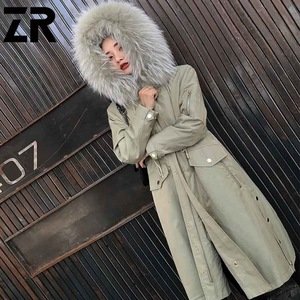 High Quality Womens Winter fur clothing rex rabbit fur parka for women