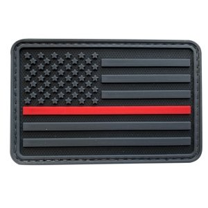 High Recommended Best Seller 3D US American Flag Emergency Rescue Thin Red Line PVC Rubber Firefighter Patch