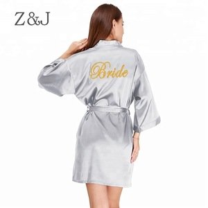 Hot Custom wholesale satin wedding robes personalized DIY name and date wedding gifts for wedding robes
