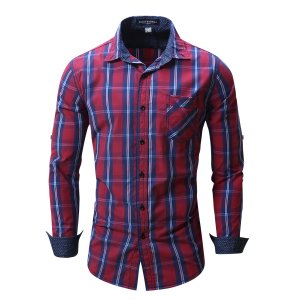 hot sale camisas masculinas plus size cotton men's cheap plaid shirts