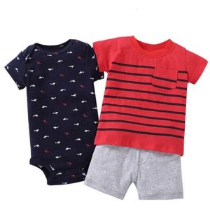 Hot Sale Caters Style 100% Cotton 3pc Baby Clothes Set european style