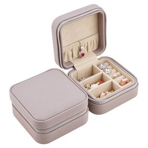 Hot sale high quality  PU leather small jewellery packing case travel jewelry boxes