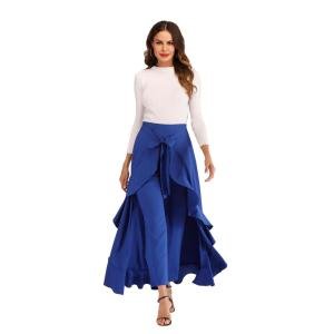Hot sale High waist long culottes Lotus leaf skirt stylish skirt for women
