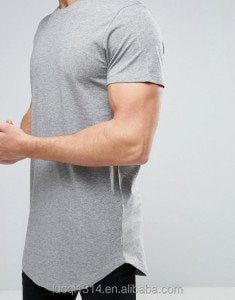Hot Sales 100% Cotton 180g Gray Colour O Neck Curved Hem Plain Custom T Shirt Men