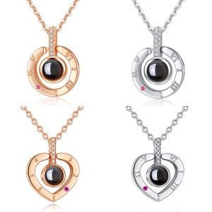 Hot sell I love you in 100 languages Copper Valentine Day Women Necklace fashion jewelry