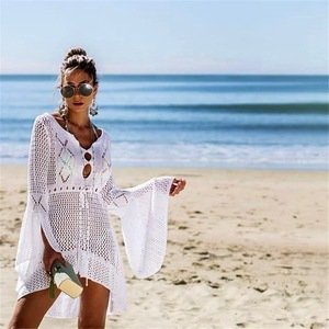 Hot-selling fashion bikini crochet swimsuit cover up for women beach dress