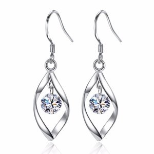 Hot Selling Zircon Earring Sterling silver Plated New Korea Style Ear Hook Fashion Jewelry