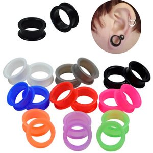 Instocking silicone Ear Gauges Piercing ear plugs tunnel stud body piercing jewelry wholesale