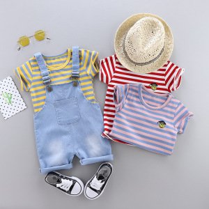 Korean style children's clothing wholesale 1-5 years casual baby summer clothes set