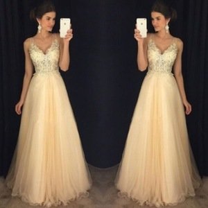 Ladies Elegant Gold Sequin Sleeveless Dress Tulle Lace Princess Bride Long Dresses Gown Prom Formal High Waist Party Clothes