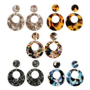 Latest creative fashion multicolor cheap round wholesale acrylic earring for women EA0048