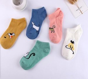 Lot Cute Cat Design Women Ankle High Socks Fashion Female Essential Short Socks For Summer Spring Fall Socks