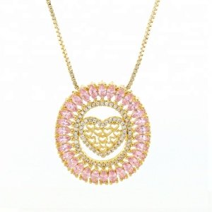 Love Heart Necklace 18K Real Gold Plated Women Necklace Jewelry