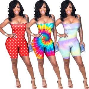 M6100 Hot Sale Hollow Lace-Up Summer Hollow One Piece Bodycon Women Sexy Jumpsuit Mujer