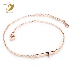 Marlary Body Anklets Foot Jewelry, Gold Plated Plate Stainless Steel New Design Hotwife Chian Anklet Feet