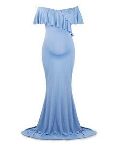 Maternity Long Dress Women Ruffle Stretchy Sleeveless Maxi Dress