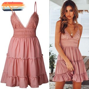 Maxnegio Lace Dresses Women Summer Dress Beachwear Casual Dresses