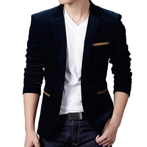 Men's Fashion Brand Blazer British's Style Casual Slim Fit Suit Jacket Solid Male Blazers