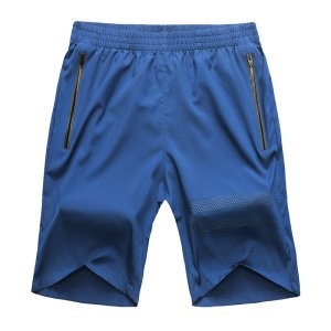 Men Sports Shorts Fitness Training Zipper Pocket Loose Short Pants