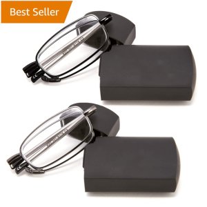 Metal Foldable Compact Mini Folding Reading Glasses with Case