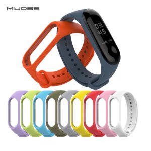 mijobs original mi band 3 strap hot sale silicone rubber watch strap wholesale miband 3 Wristband mi band 4