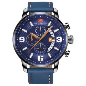 MINI FOCUS Watch 0025 G High Quality Leather Military Watches Men Wrist Luxury Quartz Waterproof Wristwatches Relogio Masculino