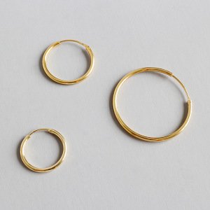 MLR08 S925 Sterling Silver Earring Personality Gold Hoop Circle Earrings For Girl Gift