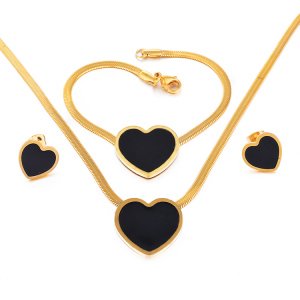 Modalen Necklace Earring And Bracelet Set Lady Jewellery Guangzhou Wholesale Heart Jewelry
