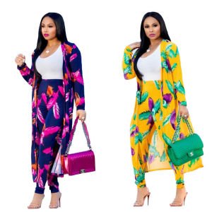 MT637-1816 Plus Size Women Outfit Spring Floral Print Two Piece Clothing Set