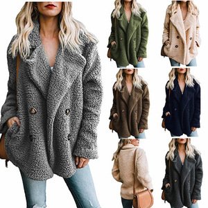 MY-229 2019 new fashion cashmere pattern faux fur jacket for women winter outwear wholesale ladies high quality brand clothing
