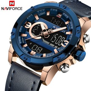 NAVIFORCE 9097 Luxury Brand Men Analog Digital Leather Sports Watches Men's Army Military Watch Man Relogio Masculino