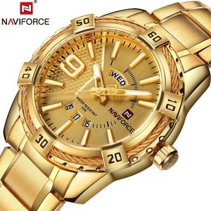 NAVIFORCE Men Watches 9117S Luxury Quartz Watch Stainless Steel Wrist Band Automatic Analog Professional Gold Watches Chinese
