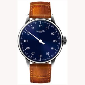 New 2018 Brand Minimalist Blue Dial Single Hour Hands Stainless Steel Case Genuine Leather Strap Automatic Watches Men Wrist OEM