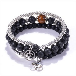 New Arrival 8mm Lava Chakra Healing Essential Oil Diffuser Beads Yoga Bracelet, Natural Lava Stone Diffuser Bracelet