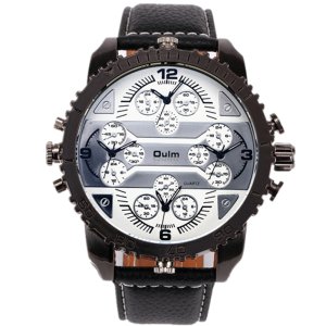New Arrival Top Brand OULM 3233 Mens Fashion Luxury Watch High Quality Leather Strap Oversize Dial Japan Movt Quartz Watch