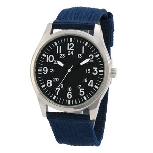 New design solid blue nylon wrist mens watch