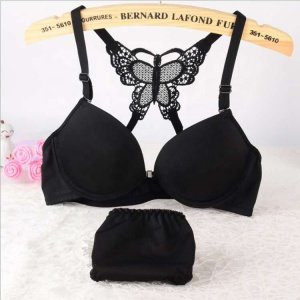 New design stylish hot fancy ladies butterfly front open bra and panty sets