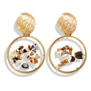 New Fashion Gold Korean Earrings 2019 For Women Lover Buy 1 Get 1 Gift Round Heart Drop Dangle Earring Geometric Jewelry N95205