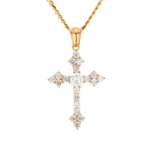 New hiphop zinc alloy iced out custom pendant CZ gold cross necklace
