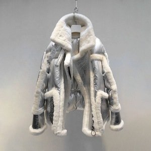 New Winter Hot Design 3 Color European Style Down Jacket Luxury Warm 100% Real Genuine Leather Sheepskin Fur Coat