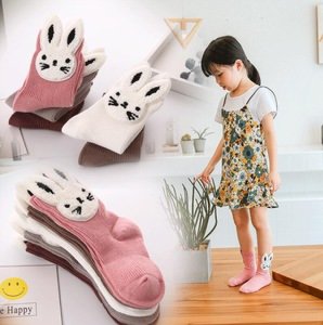 Newest Korea cartoon animal shape tube child sock kids 3D bunny socks
