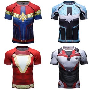 Newest superhero clothes marvel endgame compression 3d t shirts private labels bulk wholesale t shirts