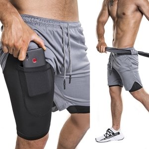 Newest Towel Loop Inside Pocket Training Sports Clothing Mens Gym Shorts