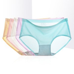 No Oppression Ice Silk No Trace Ladies Underwear Invisible Mesh Breathable Women Seamless Panties