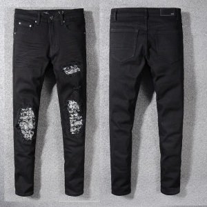 OEM FOG  dropshipping skinny patches black jeans for men