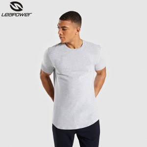 OEM wholesale new style fashionable grey plain men loose fit casual T-shirt short sleeve o-neck gym wear for work out training
